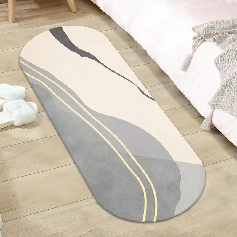 Dywanik sypialniany przy łóżku Dywan do salonu Mata antypoślizgowa Owalny dywanik pod stolik kawowy