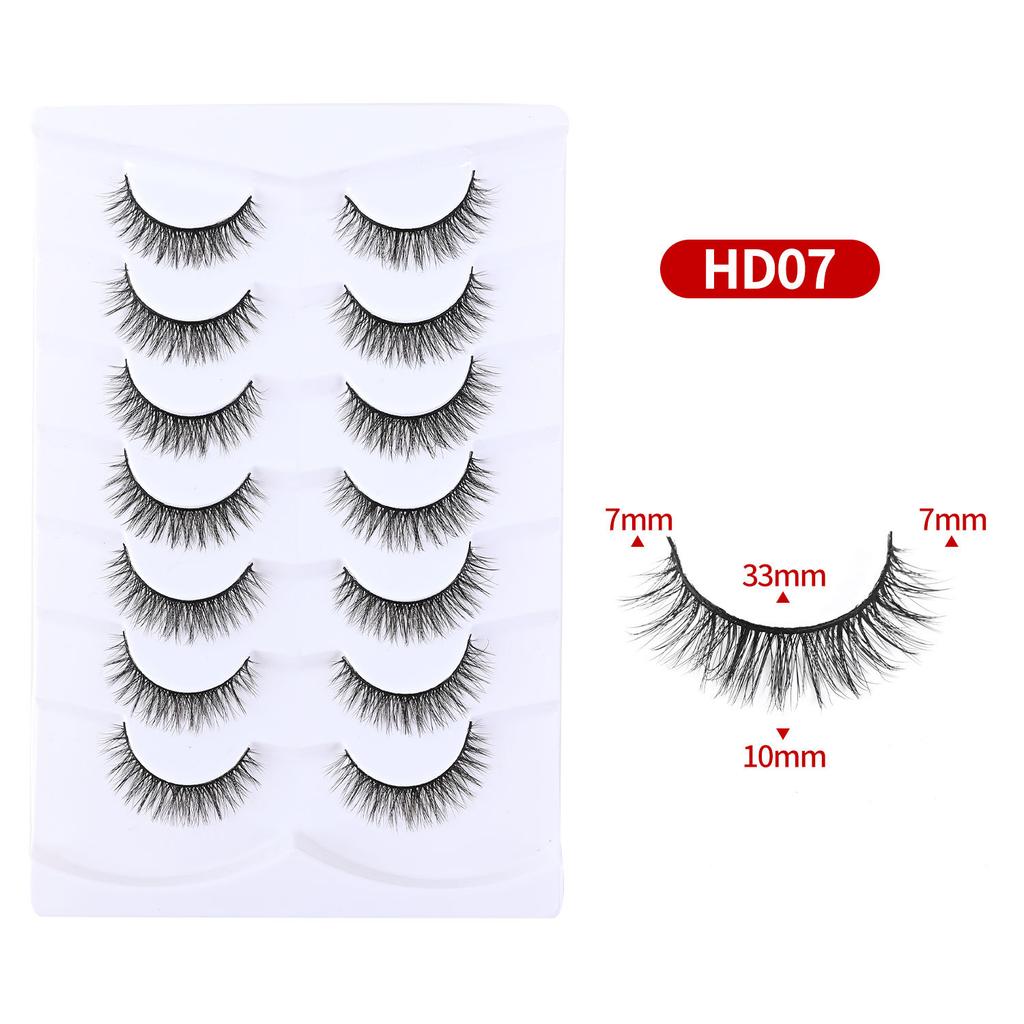 7 Pairs of False Eyelashes, Natural Short Black Stems, Daily Multiple Pairs of Eyelashes 2026