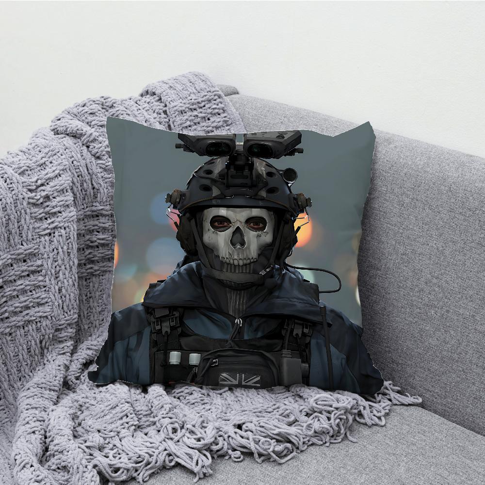 COD Call Of D-Duty Ghost Pillow Case Soft Cushion Cases for Farmhouse Sofa Decor Home Decorations and Protector Pillow Case