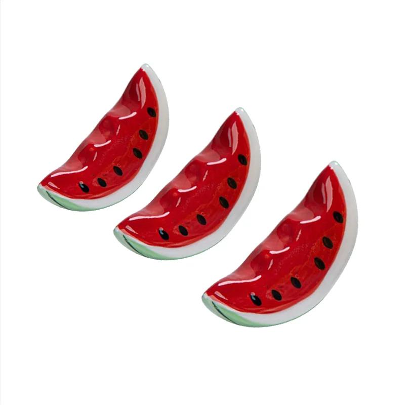 1/2/3pcs Creative Watermelon Ceramic Chopstick Rest Rack Tomato Chopstick Shelf Stand Pen Holder Tableware Table Decoration