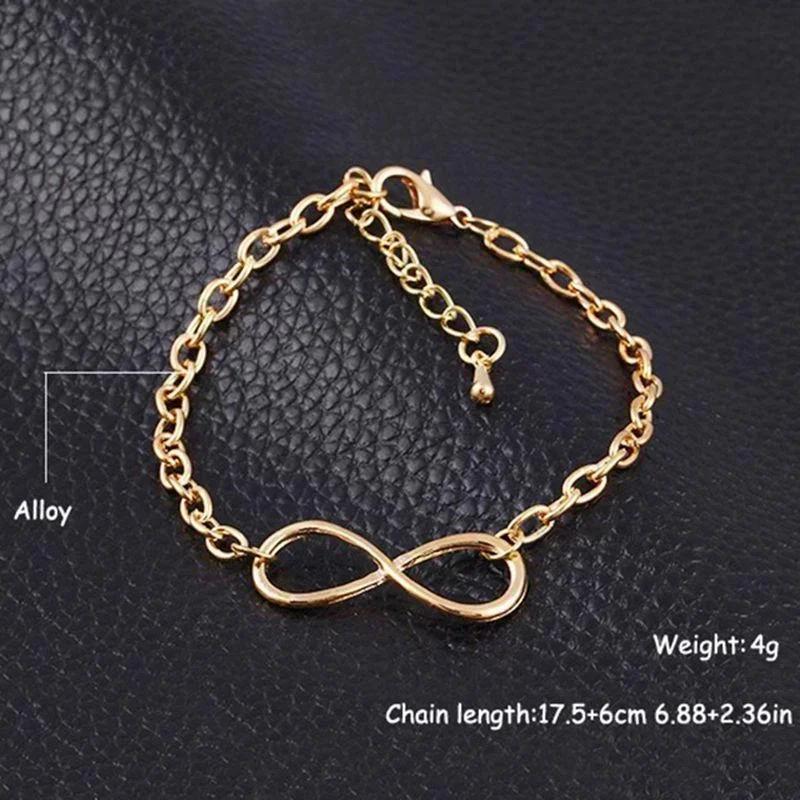 Fashion 8-shaped Alloy Bracelet Retro Minimalist Couple Bracelet 8-shaped Bracelet Women's Jewelry Bracelet Accessories Gifts
