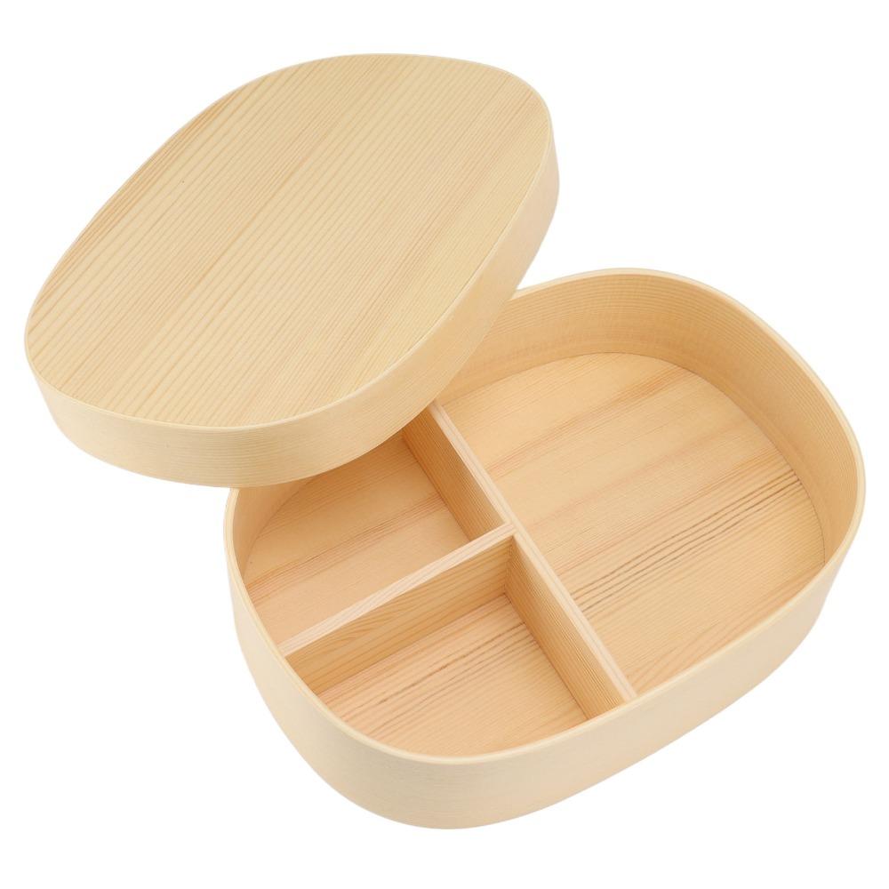 Single Layer Lunch Box Wooden Lunch Container Practical Picnic Box  For Picnics