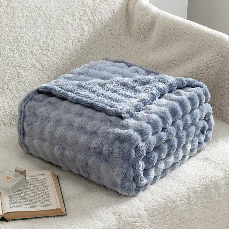 Bubble Rabbit Plush Blanket - Soft Imitation Fur Sofa Throw & Air Conditioning Blanket - Ideal Casual Gift