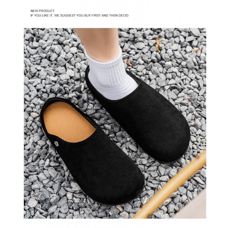 Mens Loafer-Style Slip-On Mule Shoes Casual Office Wear Retro Flat Footwear