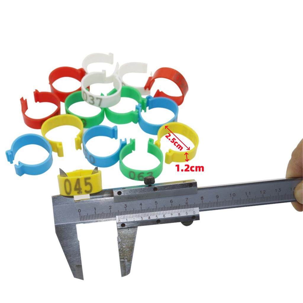 1Pack/100Pcs Inner Diameter 2.5cm Poultry Clip-type Foot Ring NO.001-100 Chicken Duck Goose Pigeon Label Buckle Poultry Supplies