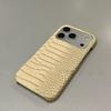 Luxury Glossy Crocodile Leather Texture Phone Case For 17 Air 16 15 14 Plus 13 11 12 Pro Max Frameless Shockproof Cover