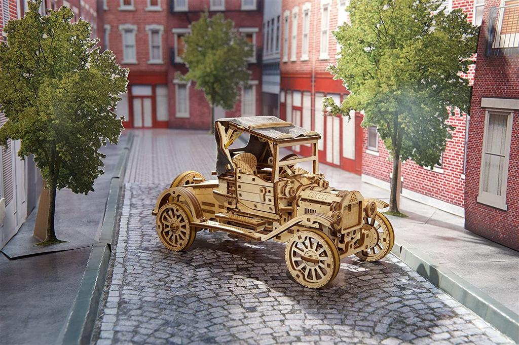 UGEARS Retro Car 70175 Wooden Puzzle Car Craft Model No Glue or Tools Required Adults and Children Intermediate Level - - - -