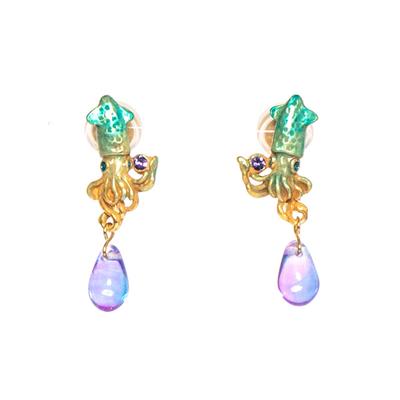 Blue Squid Earrings for Women PalnartPoc Palnart Poc Official Bluff Superior Gift Firefly Squid Earrings