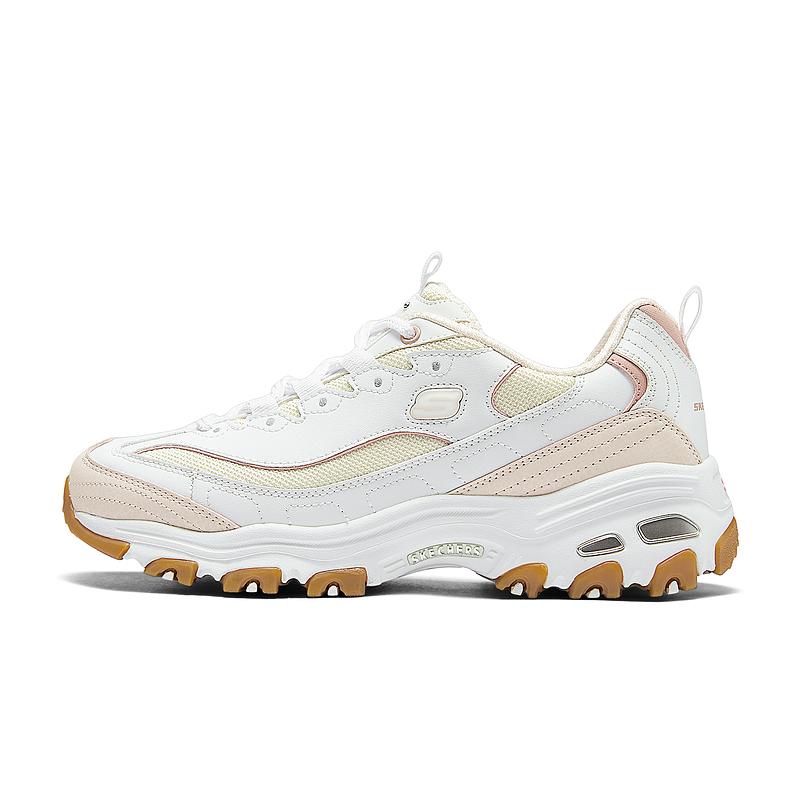 Skechers D lites Women Pink White Low Top Dad Shoes Lightweight Breathable Retro 150241-WLPK 35
