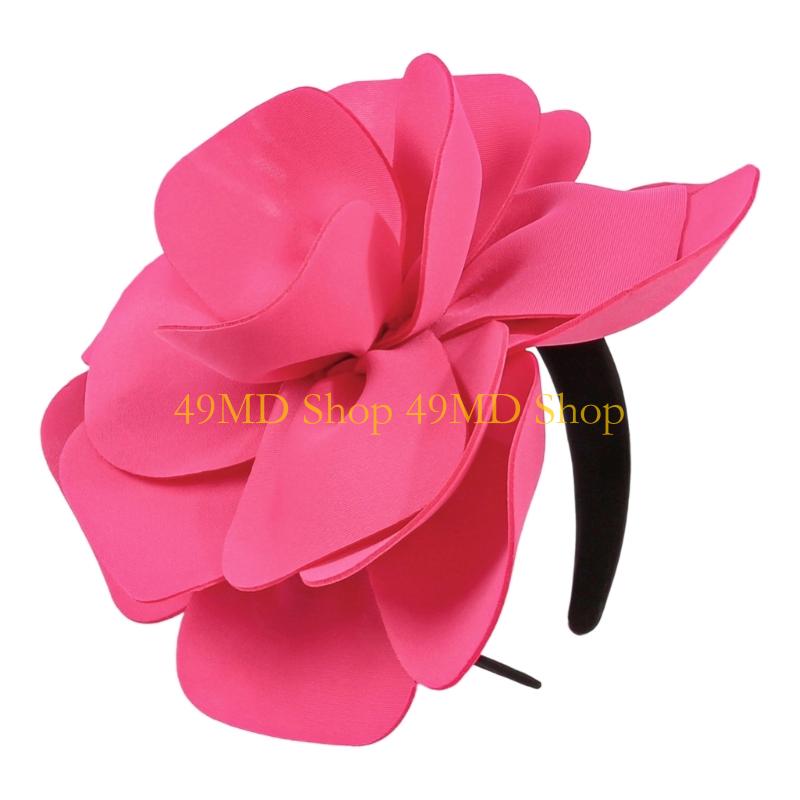 49MD Fabric Flower Headbands Bold Evening Event Hair Accessory Hairpiece Stylish Design