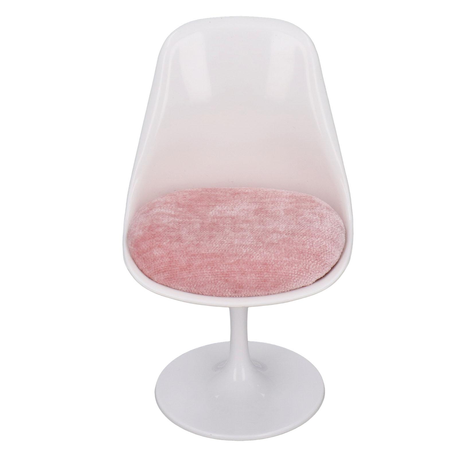 

Офисное кресло для кукольного домика ABS, белое, розовое, с круглыми ножками, повседневное, вращающееся кресло для 1 человека:6 Кукольный дом с