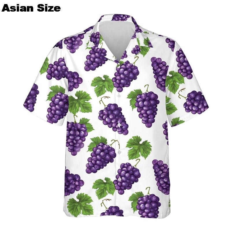 Funny Chili Fruit pineapple Pattern Shirt For Men 3D Print Pepper Hawaiian Shirts Summer Button Short Sleeve Street Lapel Top