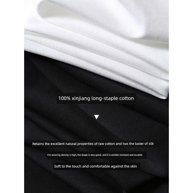 Trade Export To Domestic Sales Xinjiang Long-staple Cotton Cool Feeling Pure Cotton Short Sleeve T-shirt Men's Summer Bottoming Shirt Men's T-shirt