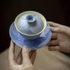 100ml Aesthetic Pure Hand-painted Gaiwan Japanese Powder Yin Blue Tea Tureen Household Tea Maker Cover Bowl Teaset Collection