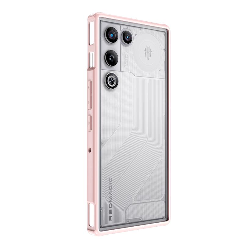 Custodia Magnetica Opaca Semitrasparente Pelle di Pesca per ZTE Nubia RedMagic 11 Air con Protezione Rialzata per Fotocamera e Bordi, Copertura Ibrida Morbida