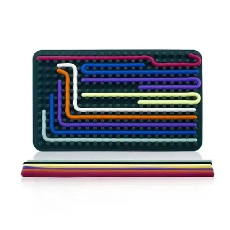 Non-Toxic Sensory Activity Board Fidget Toy Silicone 2 In1 Double-Sided Design For Idea Adhd Stress Relief Toy Portable With Strings Hot