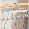 Multifunctional White 6 Hook Hanger, 360° Rotating Bra Organizer Rack for Saving Space,Home Scarf Belt Hats Tie Storage Hanger