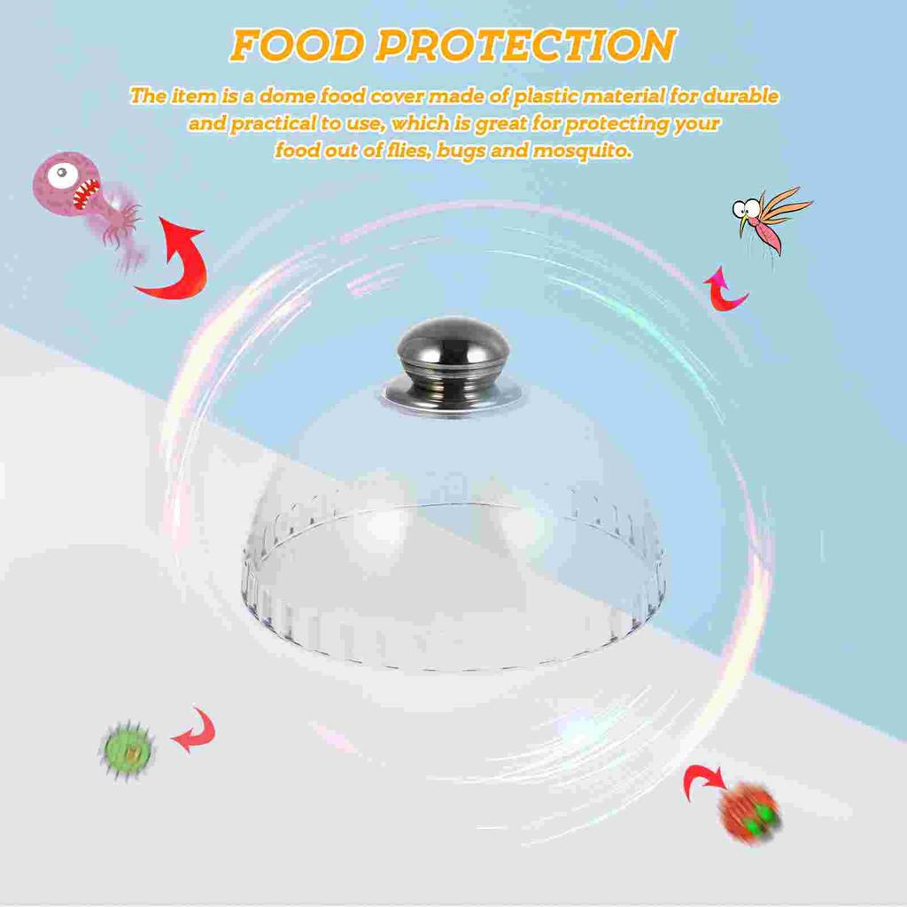 Clear Bell Jar Cover Dessert Cleanser Food Screen Cake Stand Dome Lid Transparent Kitchen