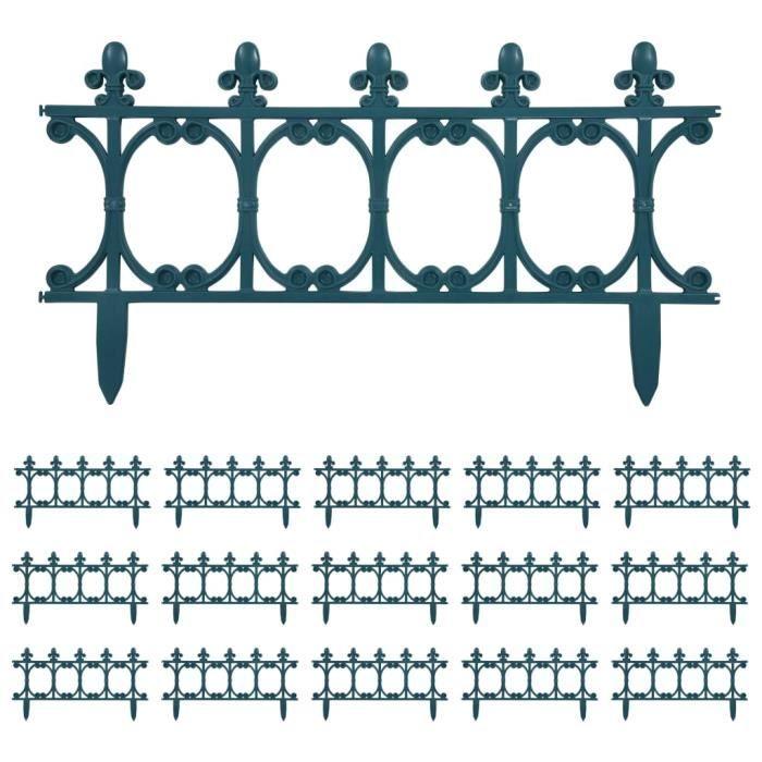 Bordures de jardin - VIDAXL - 16 pcs - Vert - 10 m - Matériau PP - Style gothique