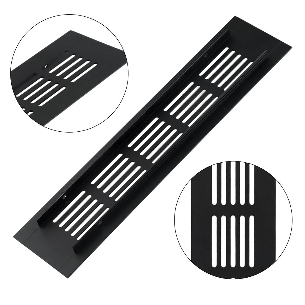 Parts Accessories New Air Vent Grille Wall Ventilation Cover Wardrobe 50*150-400mm Aluminum Black Multi-functional