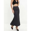 Women High Waist Polka Dot Mermaid Maxi Skirt Slim Fit Elegant Long Skirt