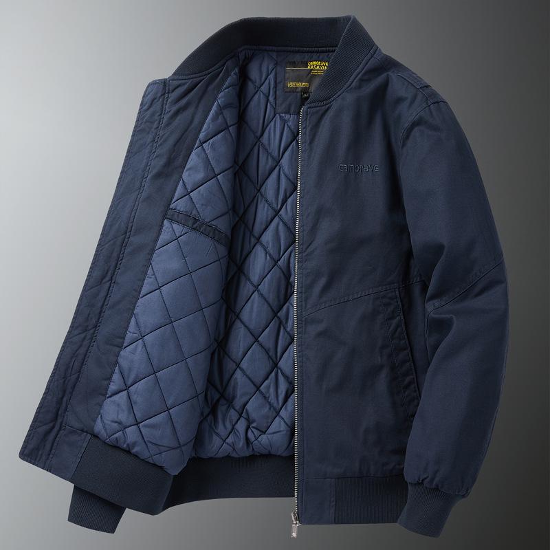 Herren Plus Size Lockere Baumwoll-Baseballjacke - Herbst/Winter Pilot Style Oberbekleidung.