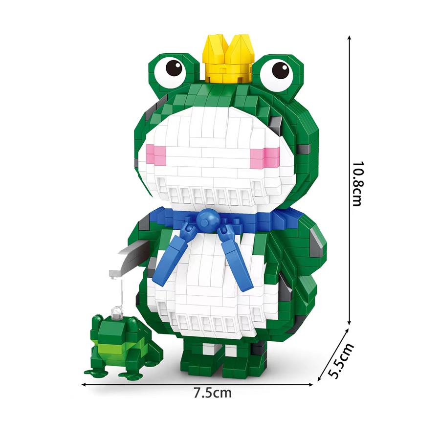Cute Cartoon Frog Mini Bricks Animals Building Block Micro Blocks DIY Educational Kids Toys Desktop Ornament Christmas Toys