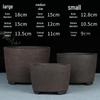 Simple Cylindrical Coarse Pottery Orchid Pot Set (3-Pack)