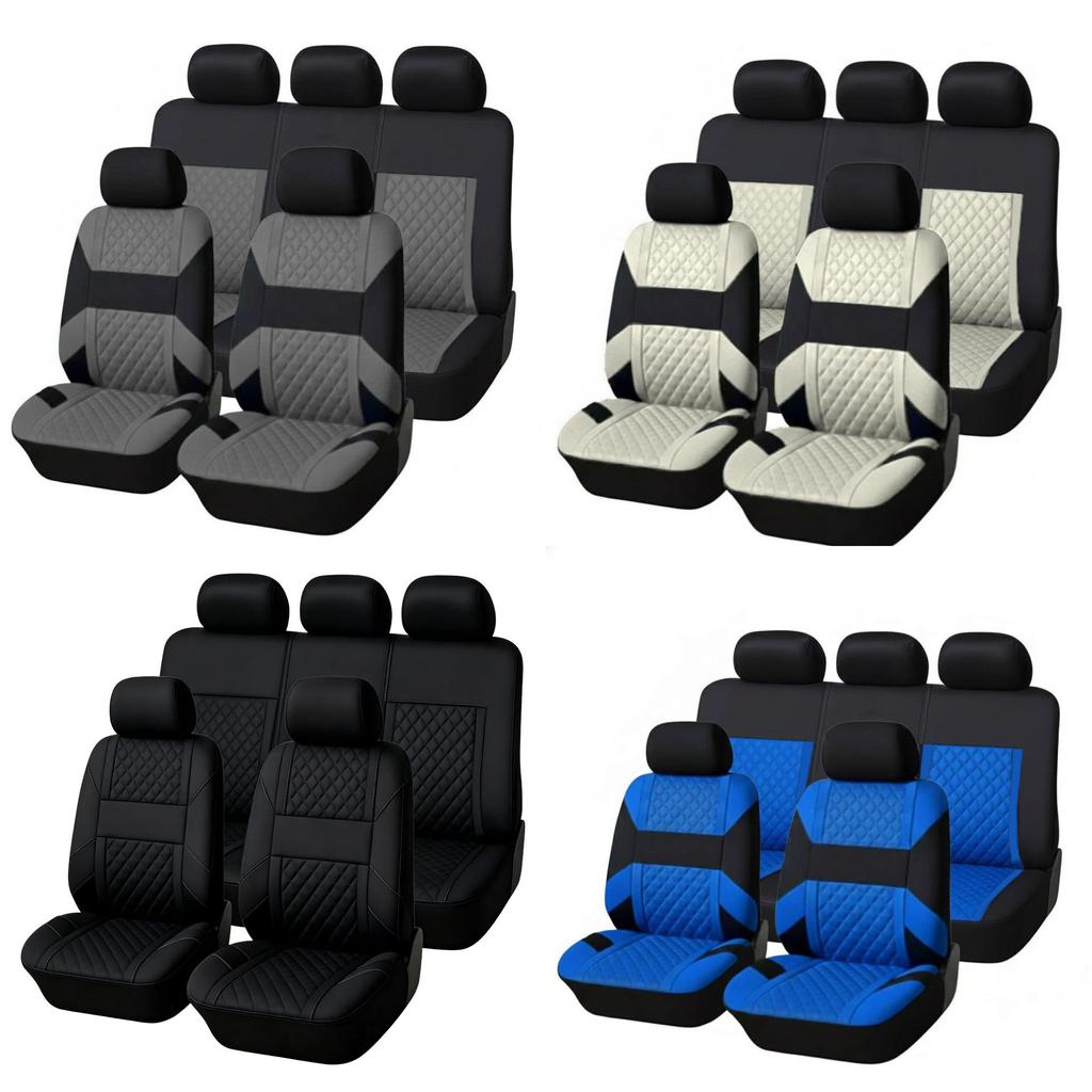 Autositzbezug Set Polyester Universal Ganzjahres mit Kreuzschraffur-Struktur für Familienfahrzeuge