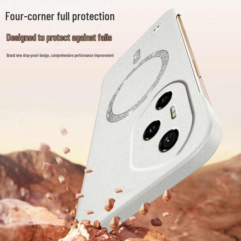 Honor 300 Pro Magnetic Glitter Rock Sand Case: Ultra-Thin, Heat-Dissipating, Hard Shell