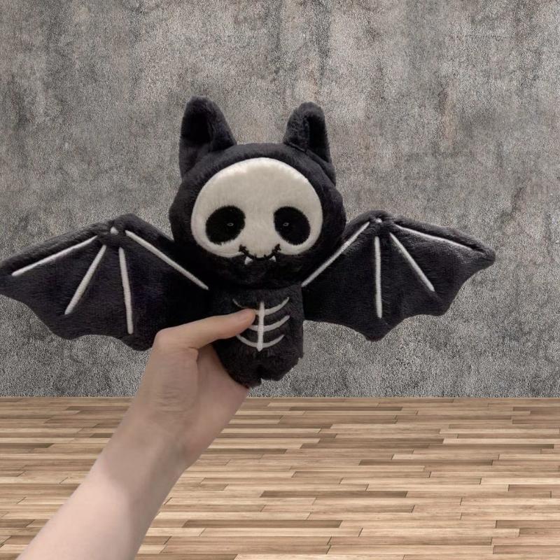 Kawaii Plüschschädel Fledermaus Schlüsselanhänger Cartoon Stoffpuppe Spielzeug Tasche Anhänger Rucksack Hängende Dekoration Halloween Geschenke