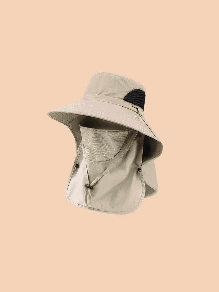 Unisex Large Brim Sun Hat With Face Covering Shawl UV Protection For Summer Cycling Hiking Outdoor
