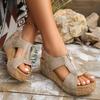 Fashion Ladies Shoes 2025 Peep Toe Wedge Women's Sandals Outdoor Causal Sandals Women New Fashion Zipper Shoes Women Platform Sandalias