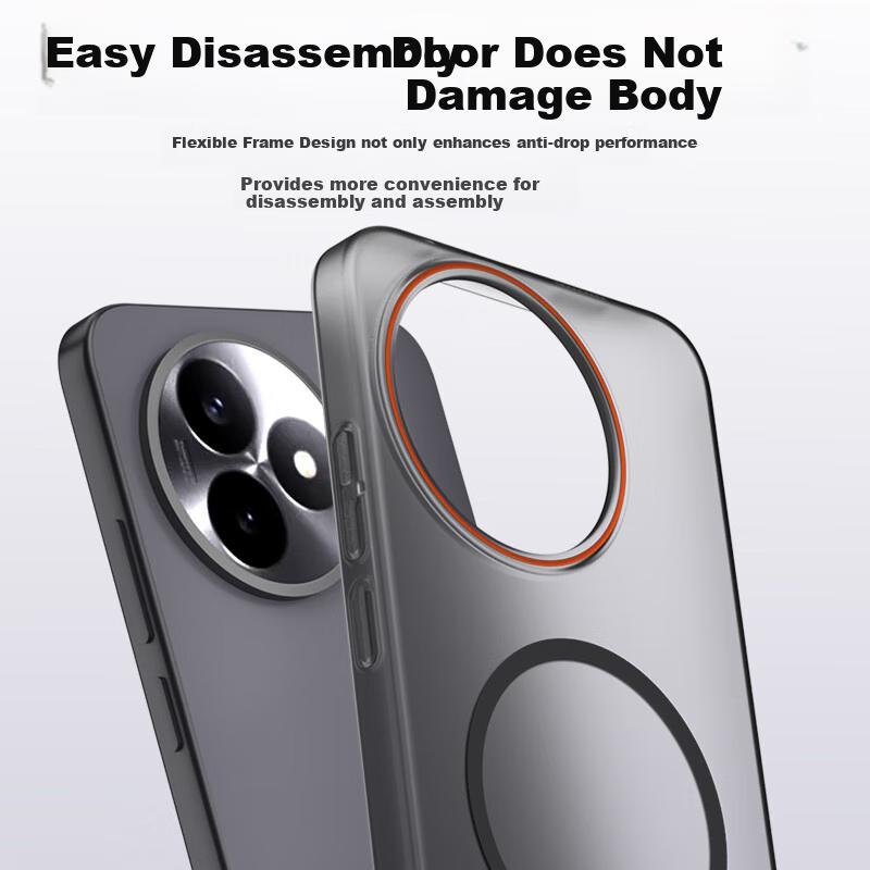 Rampage Magnetic Matte Soft Touch Transparent Color Block Hard Protective Case for Redmi K80 Ultra Edition, Soft Fog Gray