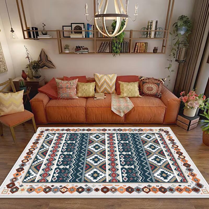 Böhmisch Große Größe Rutschfest Dekoration Zuhause Wohnzimmer Teppich Weich Faltbar Raumdeko Schlafzimmer Teppich Einfache Reinigung Sofa Tischmatte