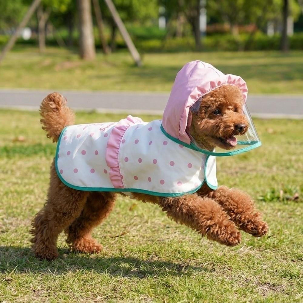 Windproof Waterproof Dog Coat With D-ring Pet Poncho All Weather Dog Rain Cloak Rainy Day