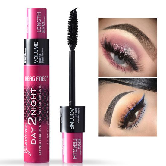 2 In 1 Waterproof Mascara Long Thick Curly Non Smudge Lashes Extension Cosmetic