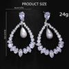 Luxurious Big Water Drop CZ Stone Earrings Sophisticated Women’s Dangle Earrings Accessory with Elegant Water Drop