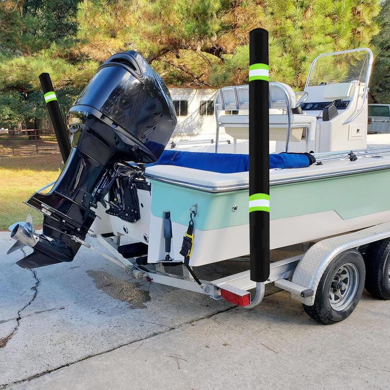 Boat Trailer Guide Pole Pads 36 Inch Reflective Marine Trailer Guide Poles Cover 2Pcs Heavy Duty Oxford Cloth Pads For Ski Boat