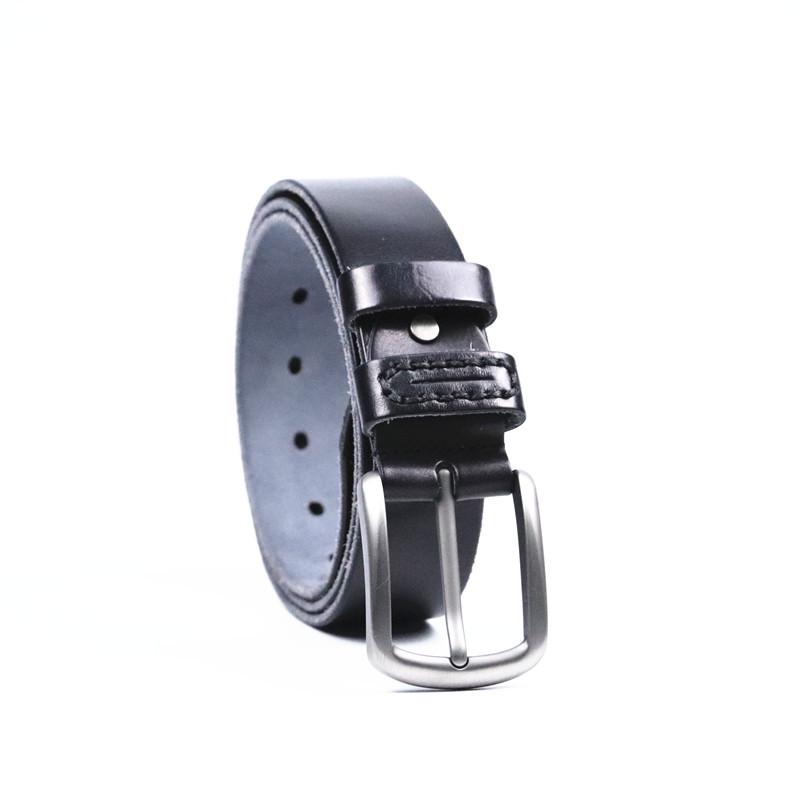 Men's Retro Genuine Leather Belt with Alloy Pin Buckle - Stylish and Versatile Cowhide Belt for Fashionable Looks