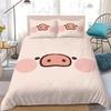 Duvet Cover Pillowcase L-Lulu The Piggy Cartoon Bedding Set Children'S Single Twin King Size Bedroom Comforte Cute Printe Sets