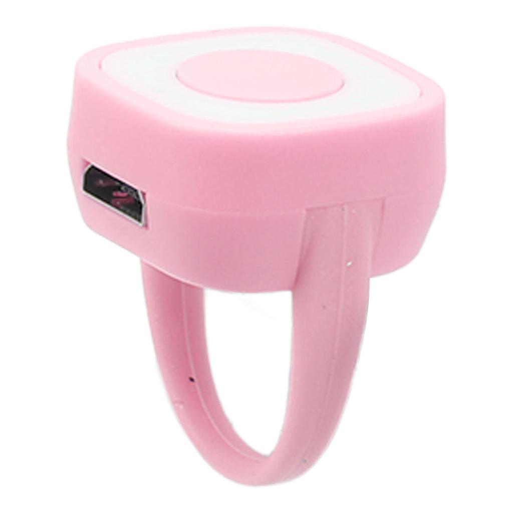 Ring Remote Control Rechargeable Fingertip Bluetooth Button Clicker for Camera Shutter Selfie Button Pink