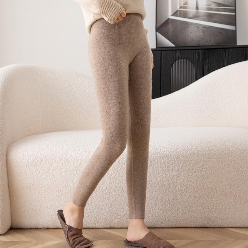 High-Stretch Seamless Cashmere Leggings - High-Waisted, Soft, Slimming Autumn/Winter Base Layer