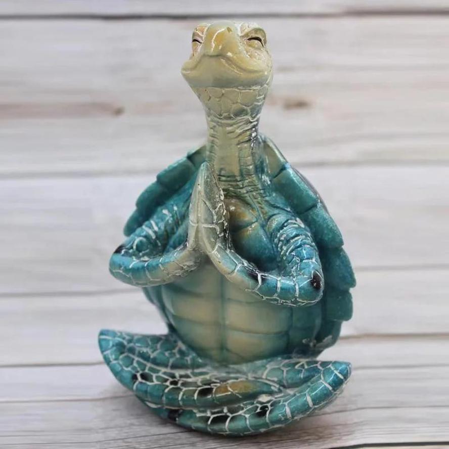 1 Pcs Turtle Statue Peace Meditation Turtle Statue Buddha Ornament Zen Yoga Frog Garden Statue Ornament