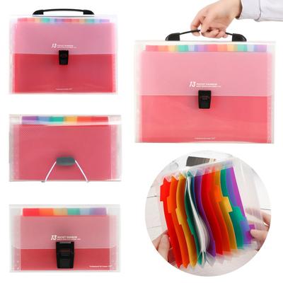 School File Case Plastic Document Bag Paper Organizer 13 Pockets File Folder