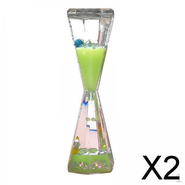 

2x Жидкий таймер Настольные художественные игрушки Креативная сенсорная игра Красивые конфетти плавают Песочные часы для подарка