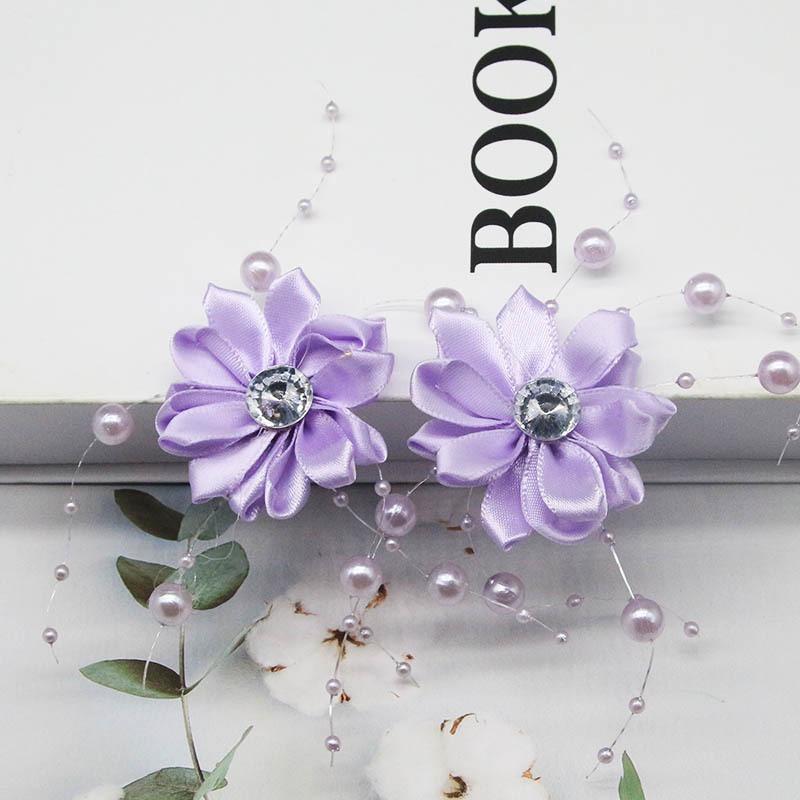 2Pc Korean Headdress Bridal Head Flower Small Wrinkle Chrysanthemum Rose Flower Handmade Jewelry Wedding Dress Disc Hair Dancing Hairpin