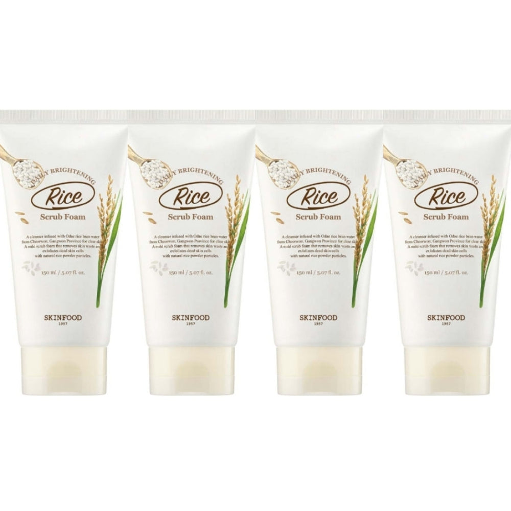 SKINFOOD Rice Daily Brightening Scrub Foam 150ml*1Pc/2Pcs/3Pcs/4Pcs