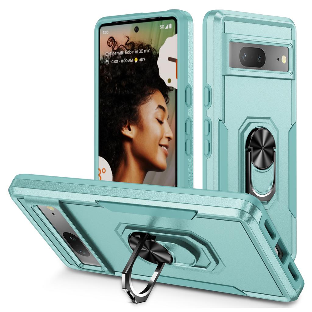 For Google Pixel 7 5G Case Military Grade Ring Kickstand PC+TPU Phone Cover