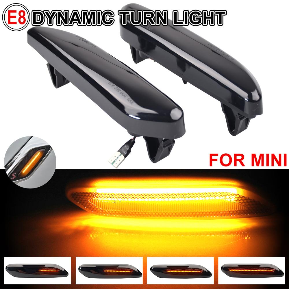 2pcs For MINI R60 COUNTRYMAN R61 PACEMAN Led Dynamic Side Marker Turn Signal Repeater Light Sequential Blinker Light 63139802570 Dynamic Smoked